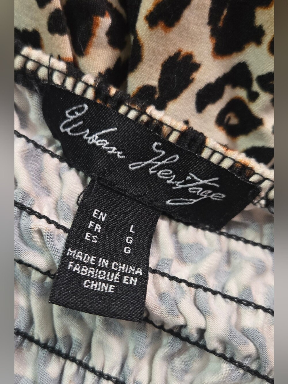 Urban Heritage Leopard Print Wide Leg Jumpsuit Tie Strap Size Large - Picture 9 of 10